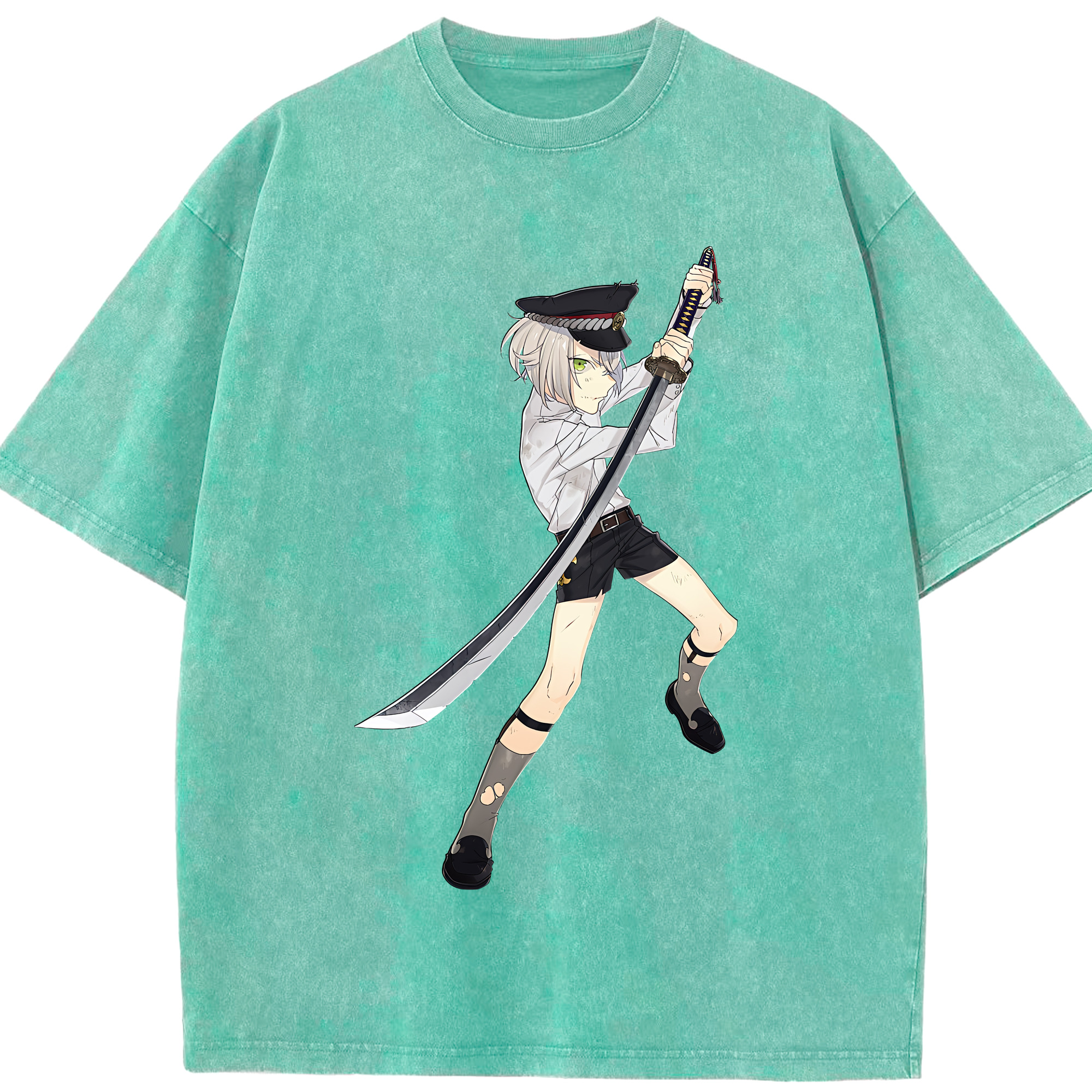 （画像用） 刀剣乱舞 Touken Ranbu 綿100% ヴィンテージ風 半袖Tシャツ（フロントプリント）